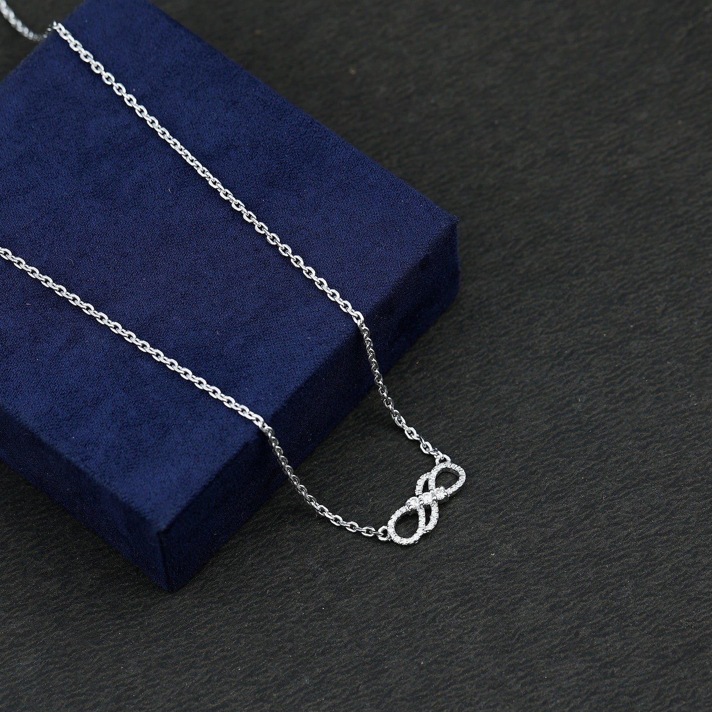 Certified Moissanite Infinity Symbol Necklace for Women