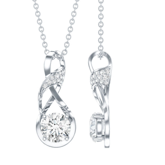 Certified Moissanite Infinity Necklace with Chain