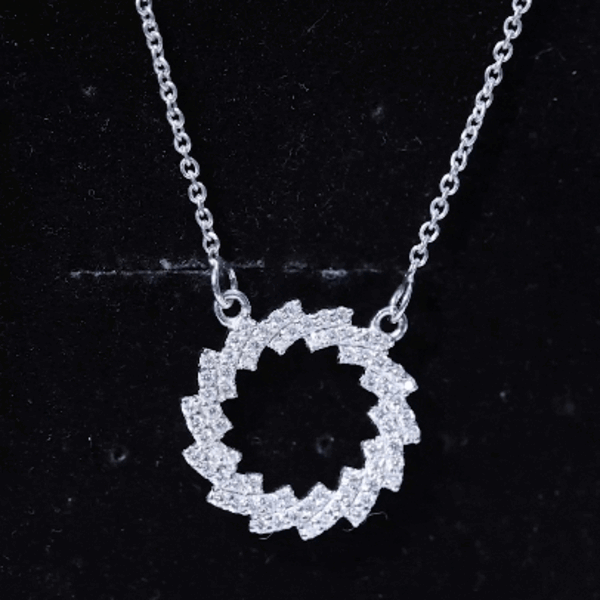 Certified Moissanite Eternity Necklace in Sterling Silver