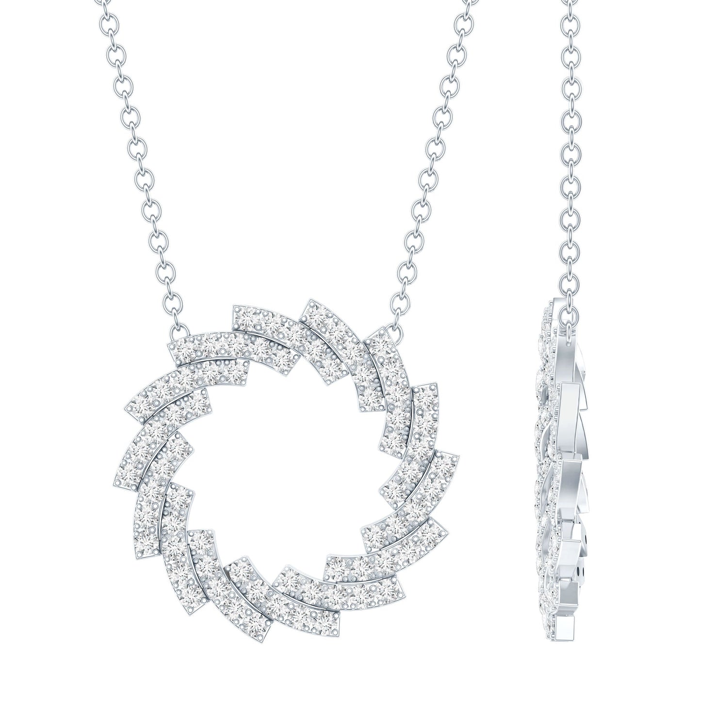 Certified Moissanite Eternity Necklace in Sterling Silver