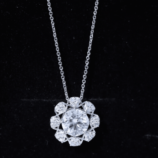 2 Carat Brilliant Cut Moissanite Bridal Necklace With Silver Chain