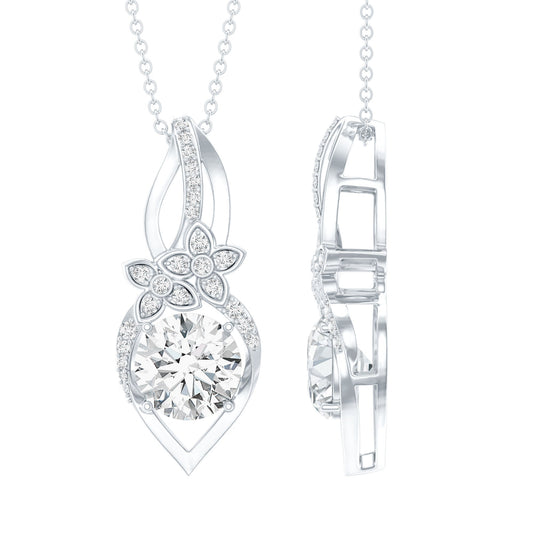 Certified Moissanite Designer Bridal Necklace For Wedding