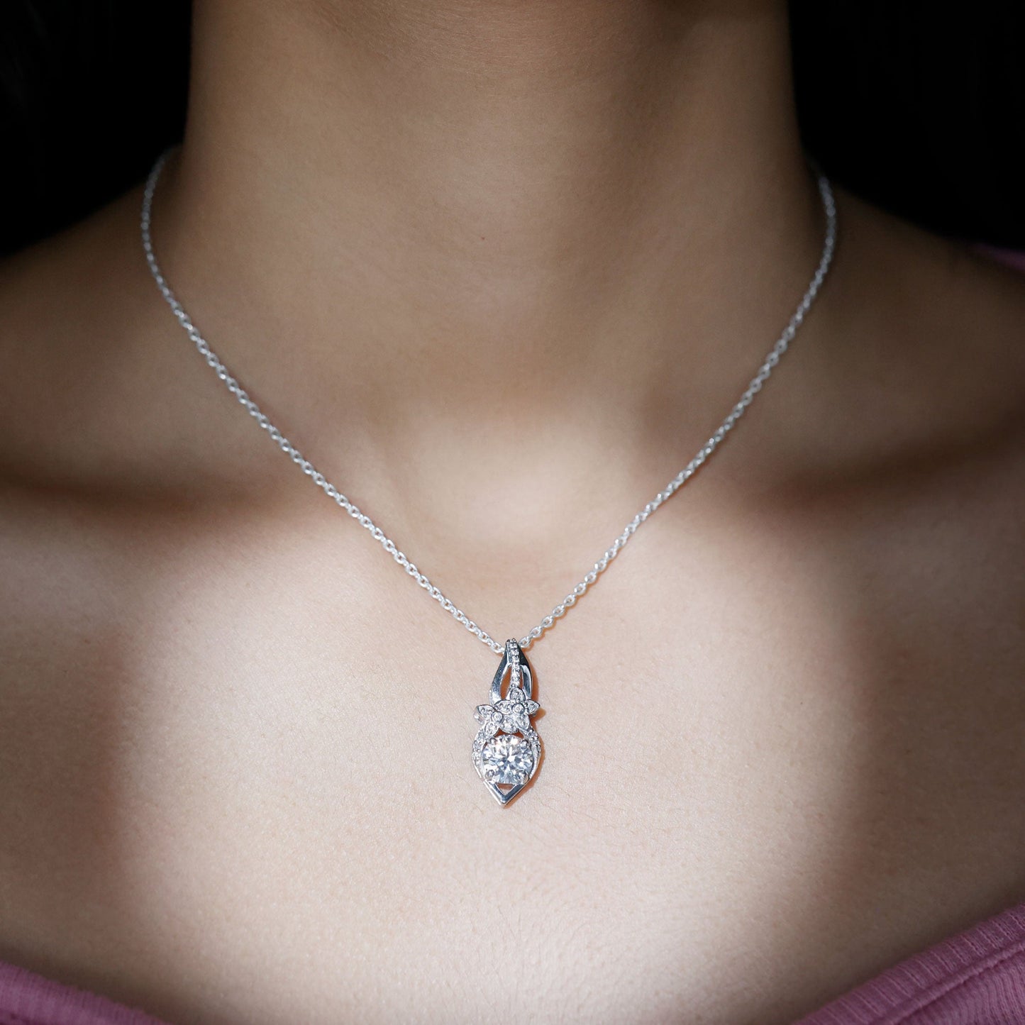Certified Moissanite Designer Bridal Necklace For Wedding