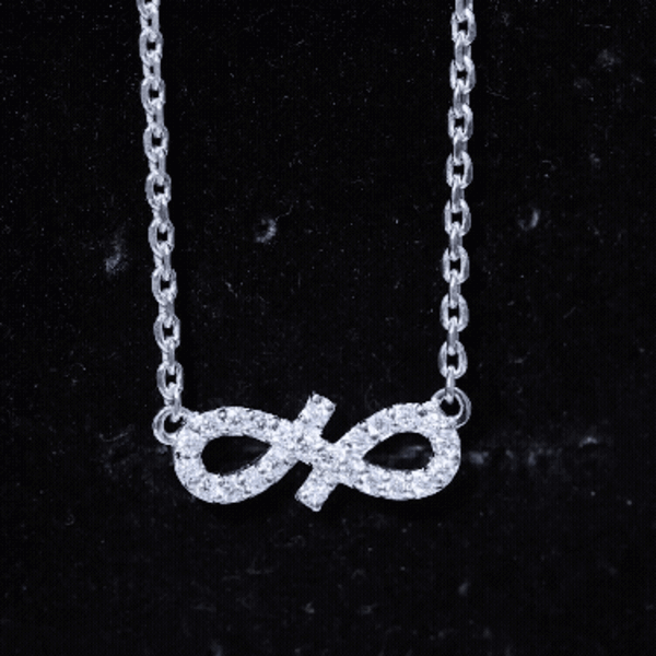 Moissanite Infinity Stackable Necklace in 14K Gold Plated Silver