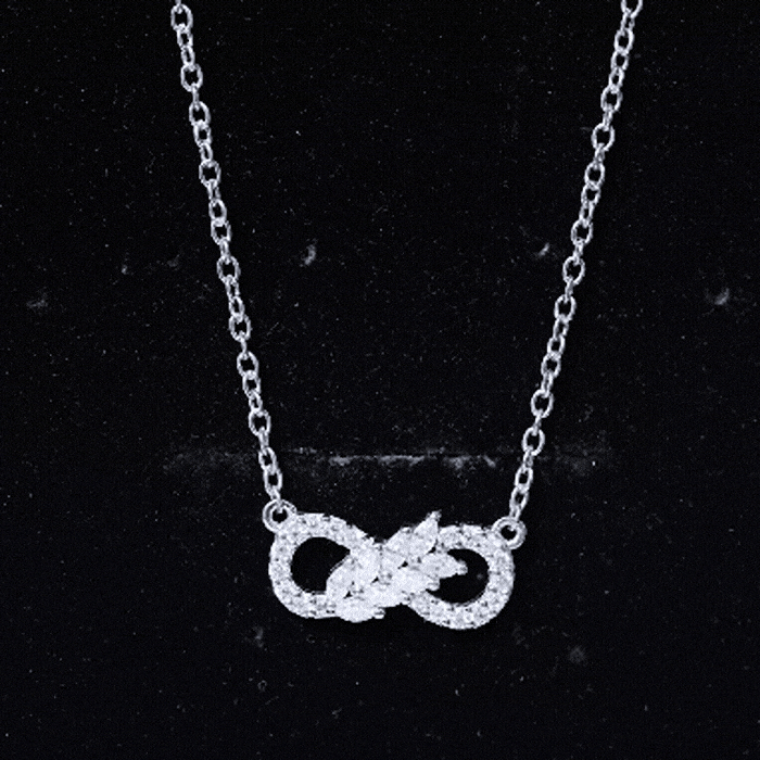 Certified Sterling Silver Moissanite Infinity Necklace