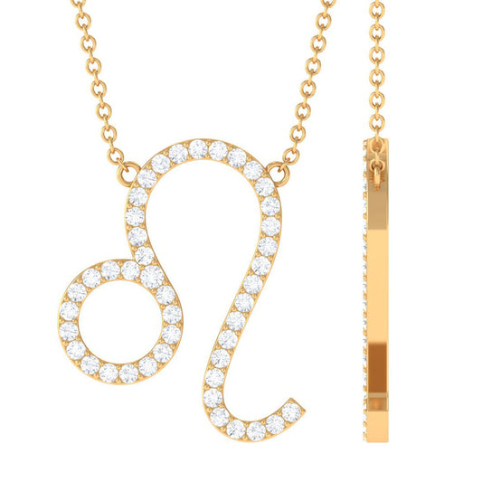 Lab Grown Diamond Leo Zodiac Necklace