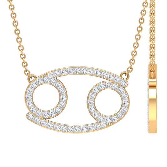Certified Lab Grown Diamond Star Sign Cancer Necklace
