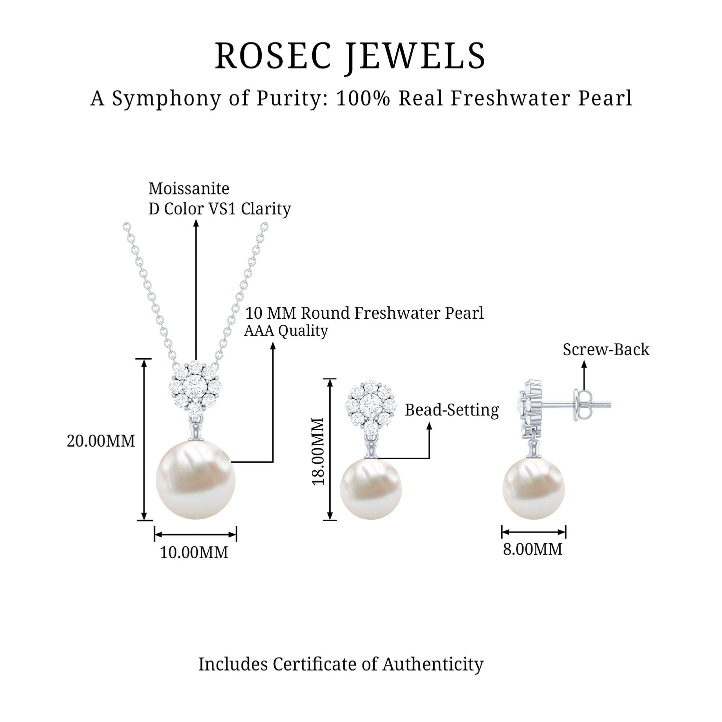 Genuine Freshwater Pearl Flower Jewelry Set for Brides