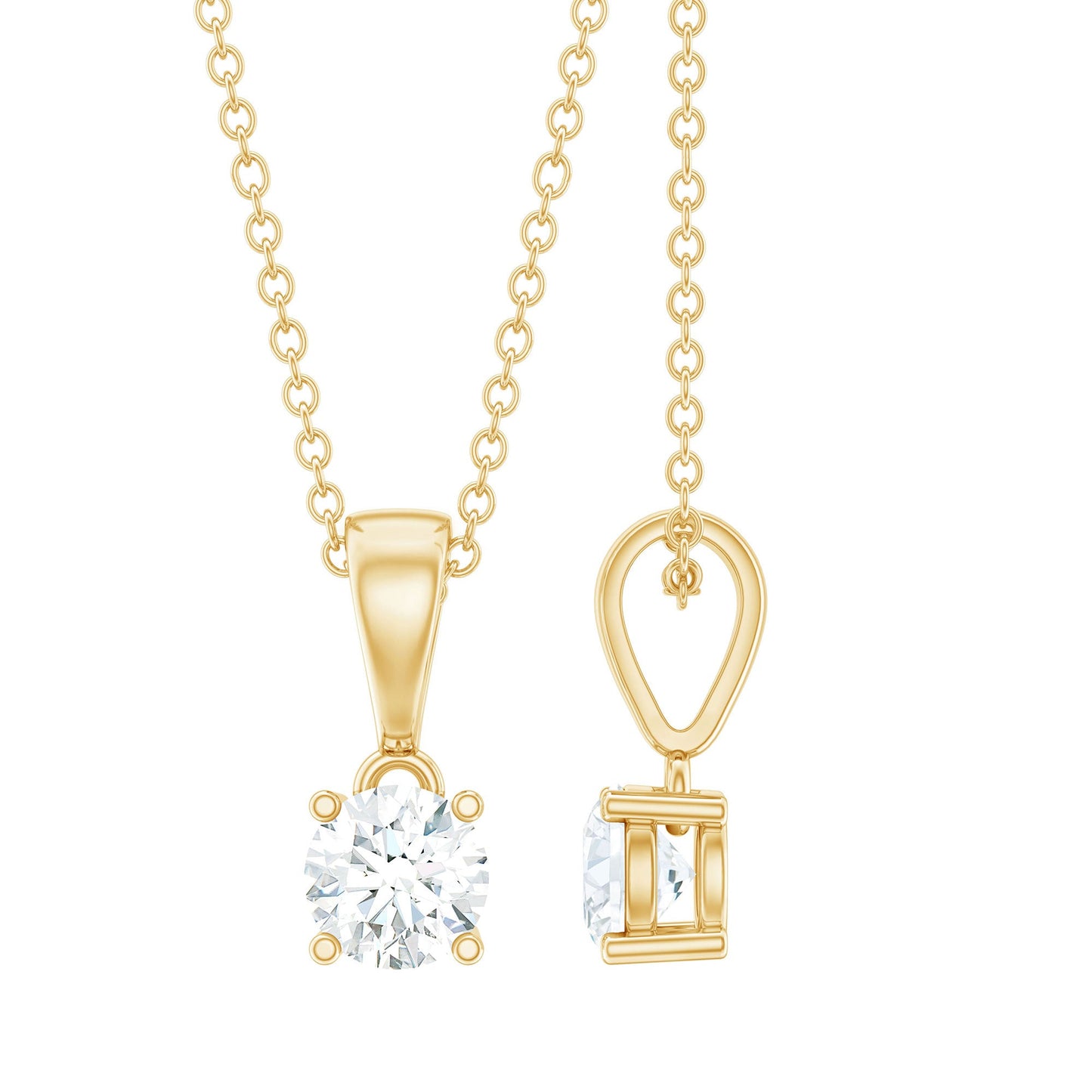 Round 0.4 Carat Brilliant Cut Lab Diamond Solitaire Necklace for Women