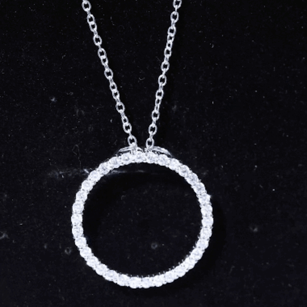 Lab Grown Diamond Eternity Necklace in Sterling Silver