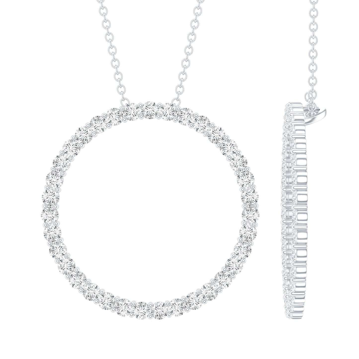 Lab Grown Diamond Eternity Necklace in Sterling Silver
