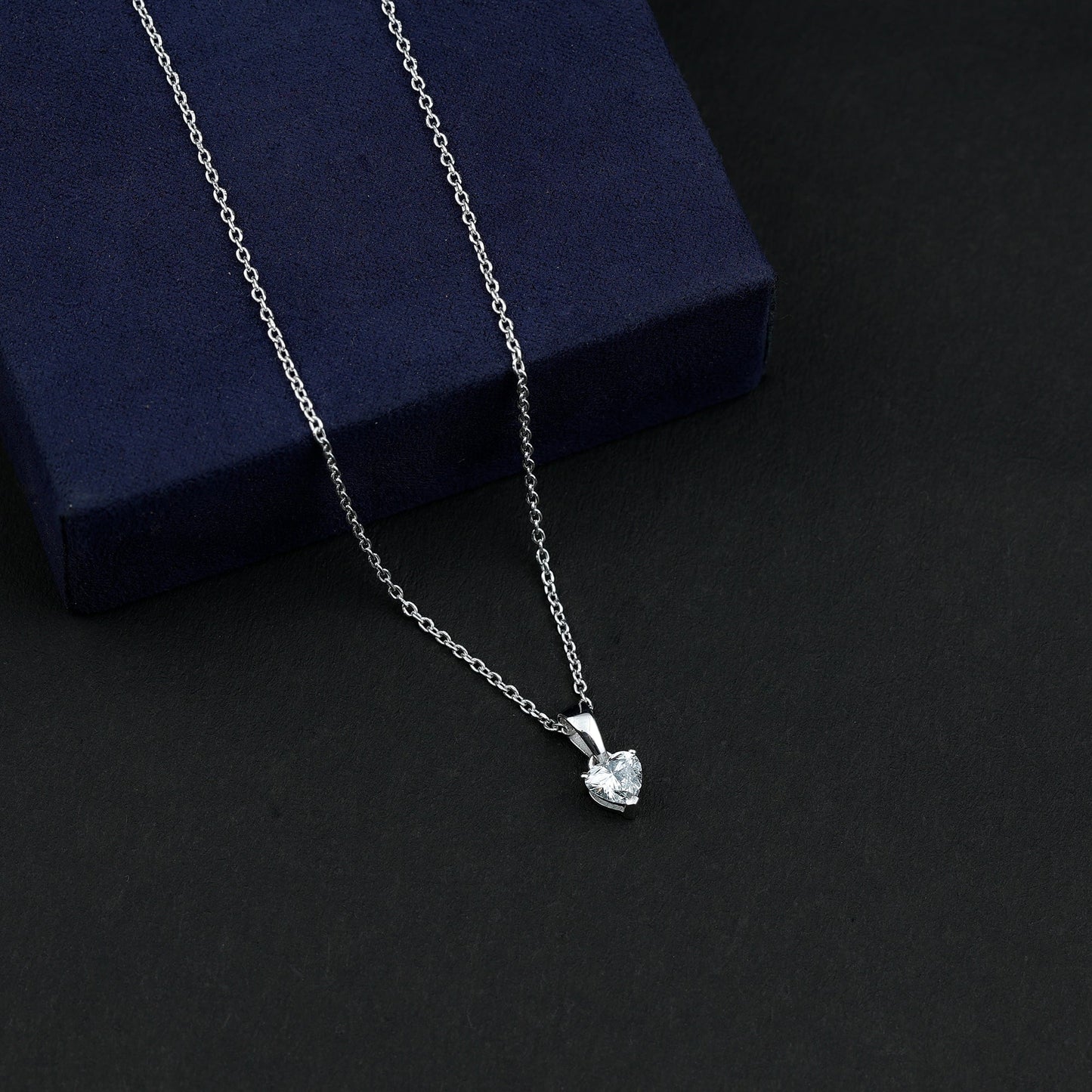 0.5 Carat Lab Grown Diamond Heart Necklace For Women