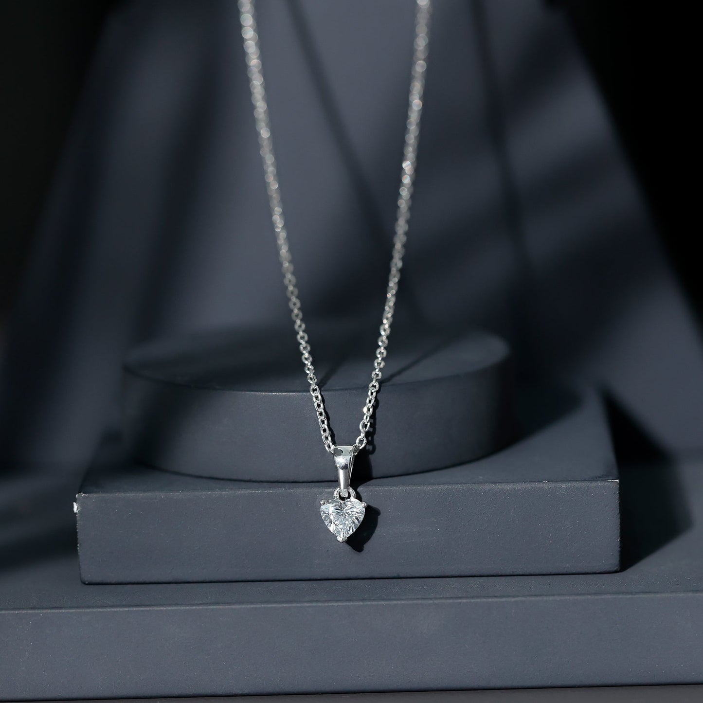 0.5 Carat Lab Grown Diamond Heart Necklace For Women