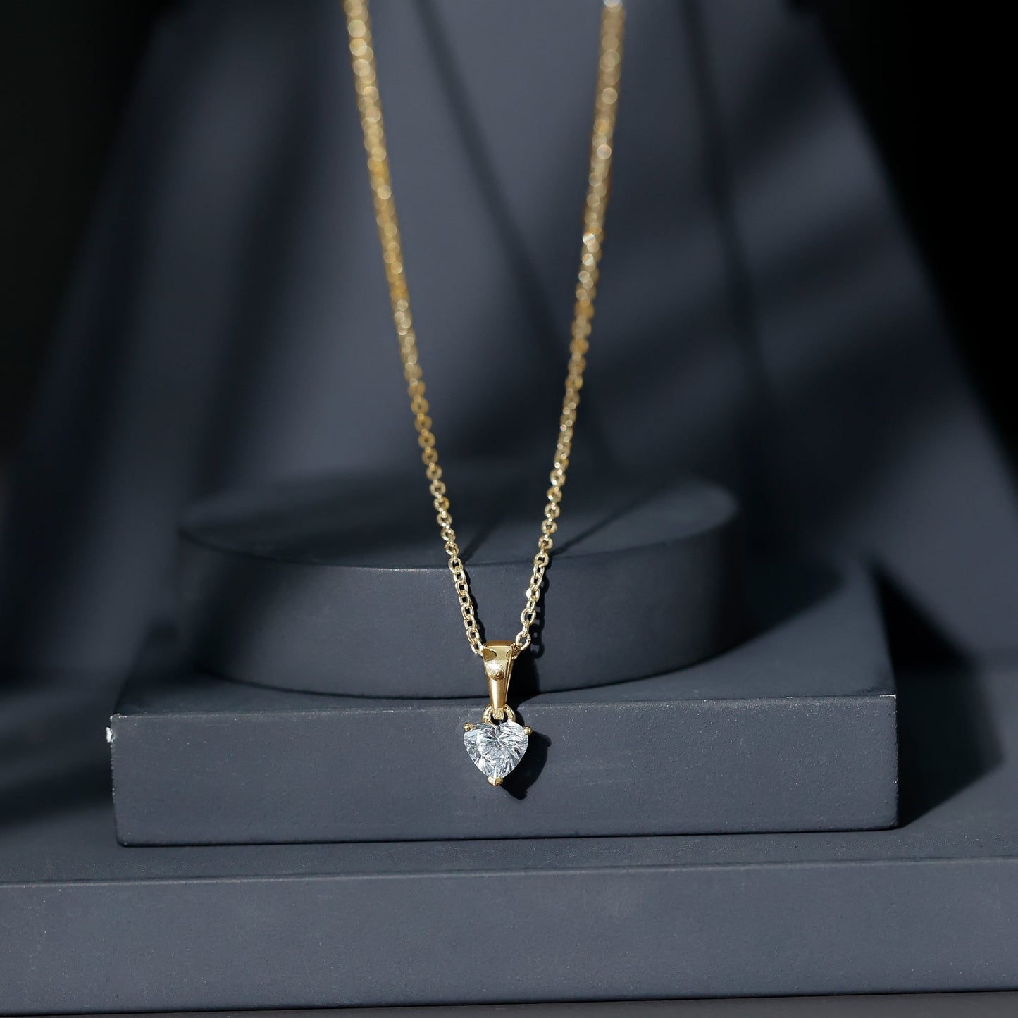 0.5 Carat Lab Grown Diamond Heart Necklace For Women
