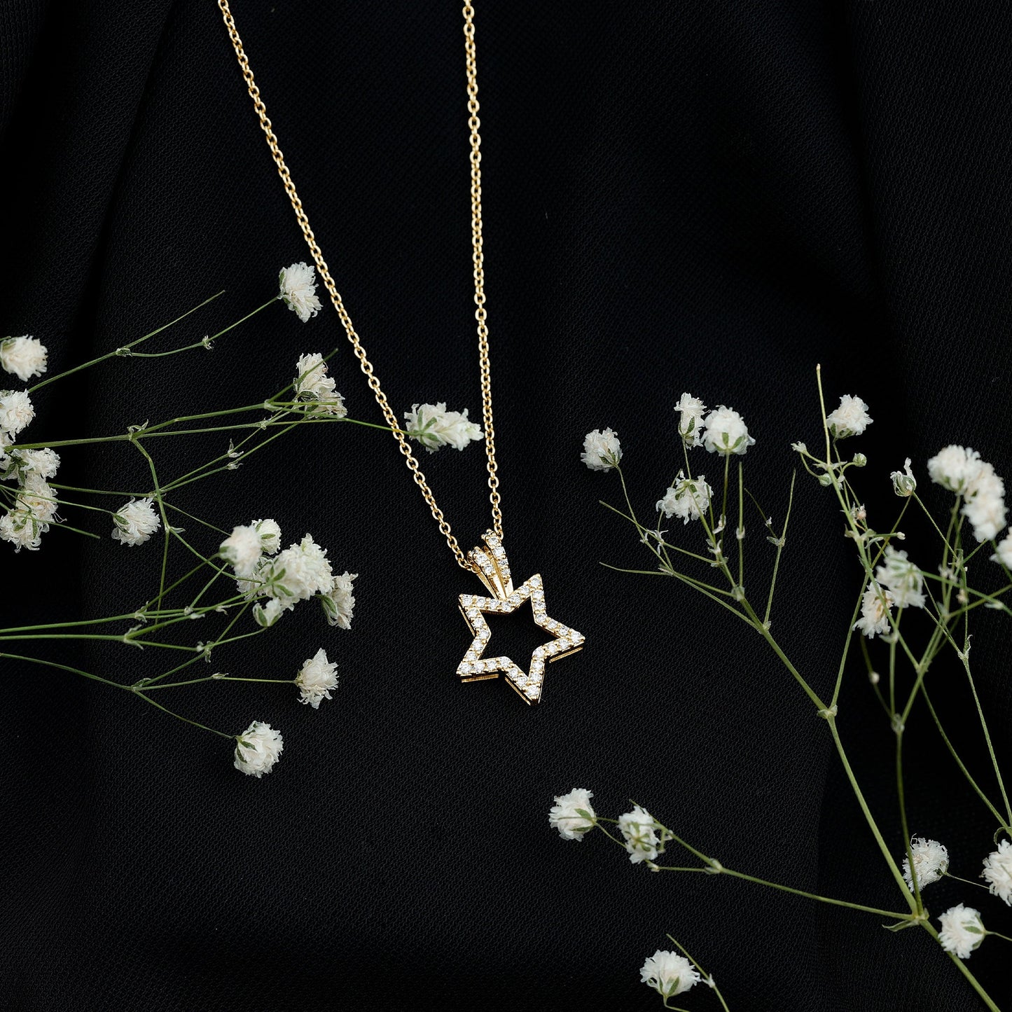 Natural Diamond Star Pendant For Women