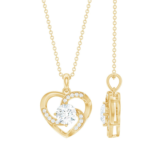 Certified Lab Grown Diamond Solitaire Heart Pendant