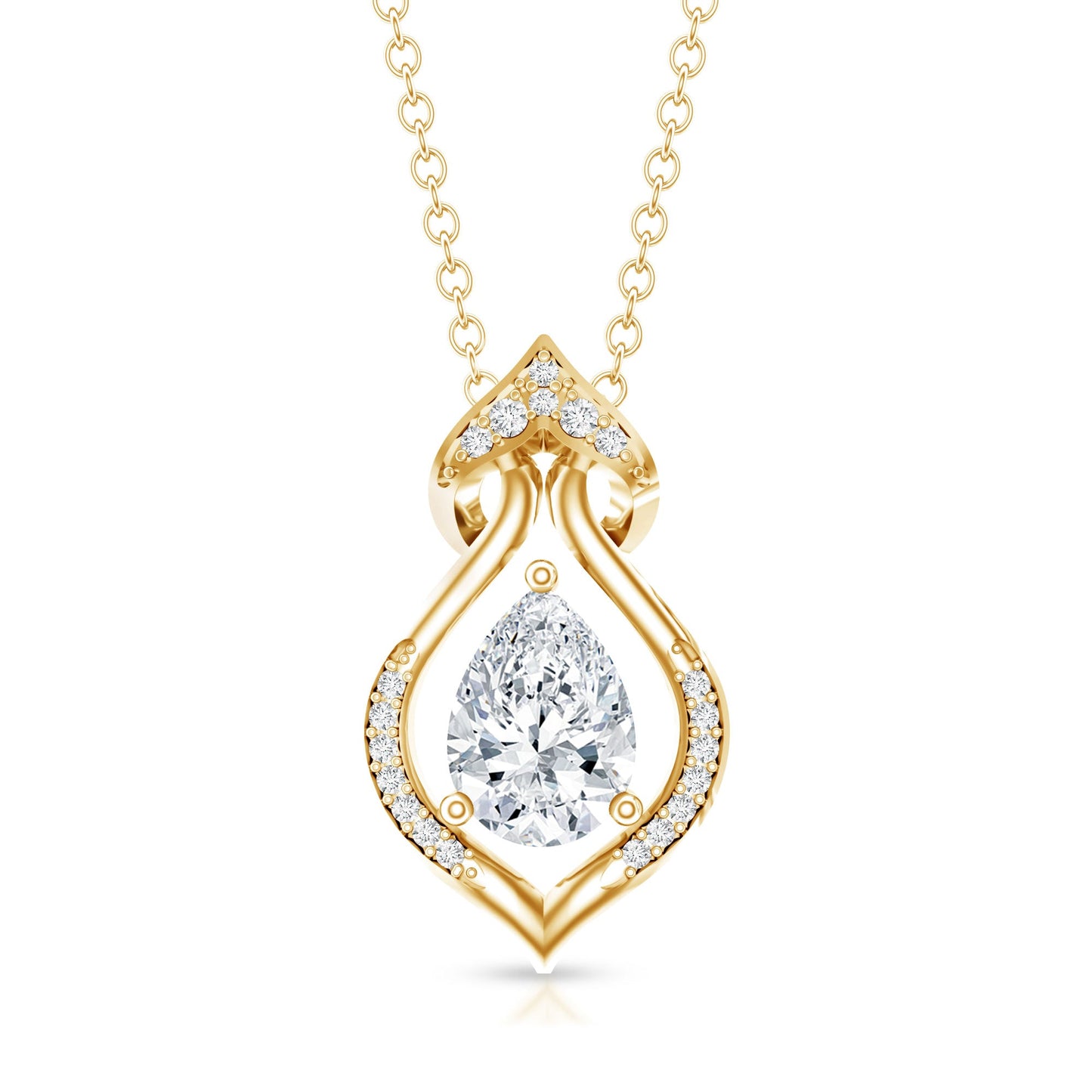 Pear Shape Lab Grown Diamond Bridal Pendant Necklace