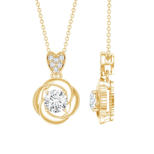 Lab Grown Diamond Swirl Pendant Necklace