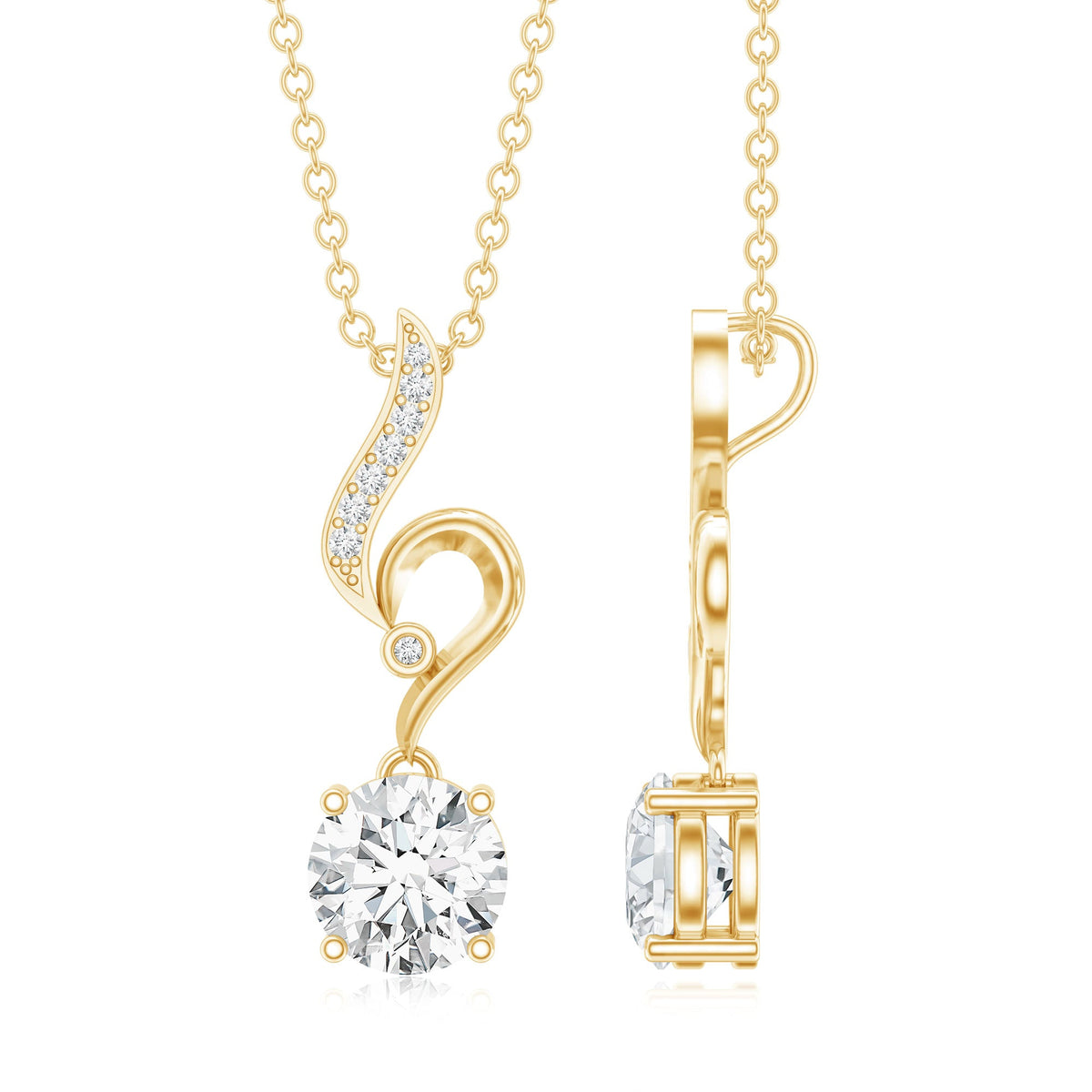 Certified Lab Grown Diamond Solitaire Wedding Necklace