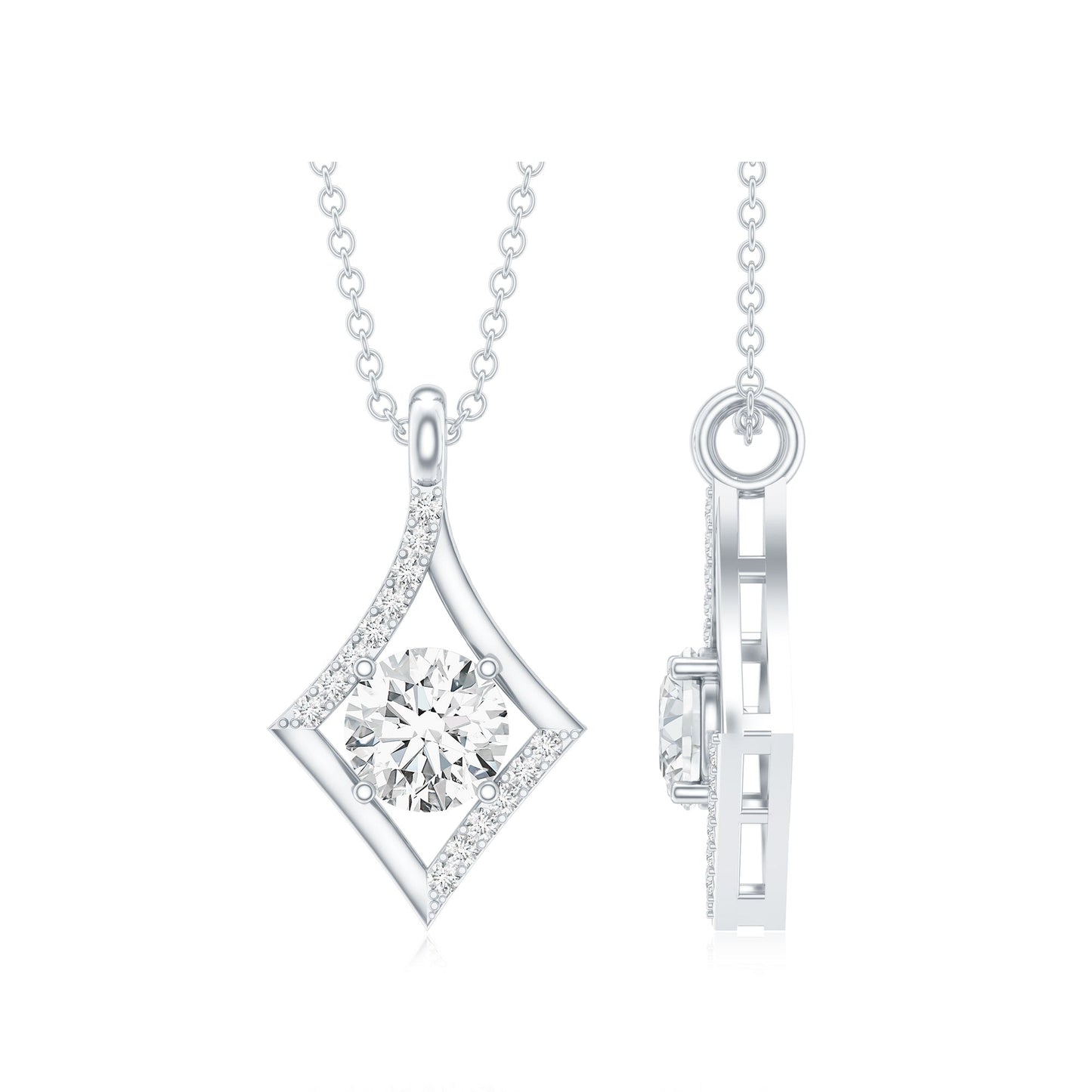 Certified Lab Grown Diamond Geometric Pendant Necklace