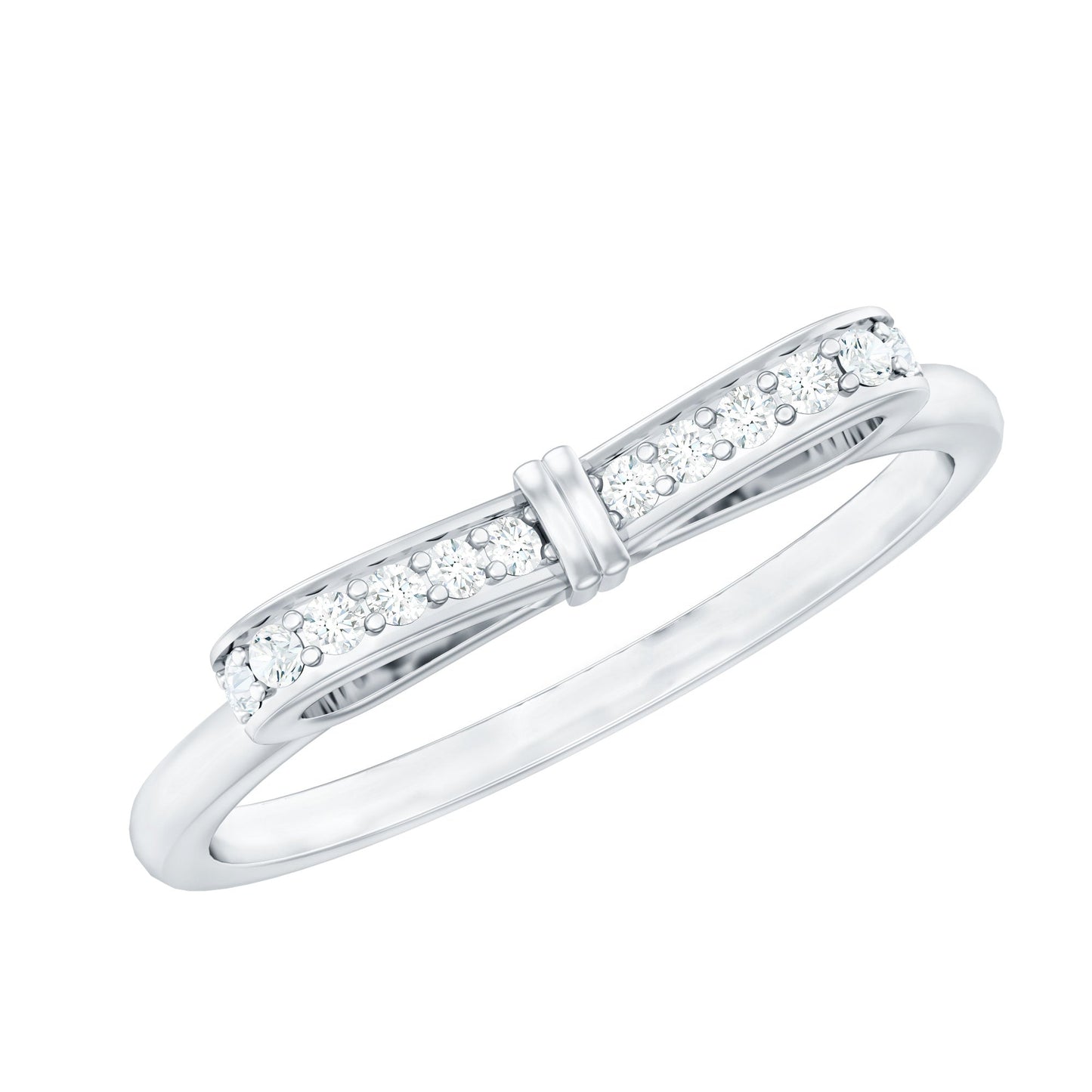 Natural Diamond Bow Promise Ring for Women