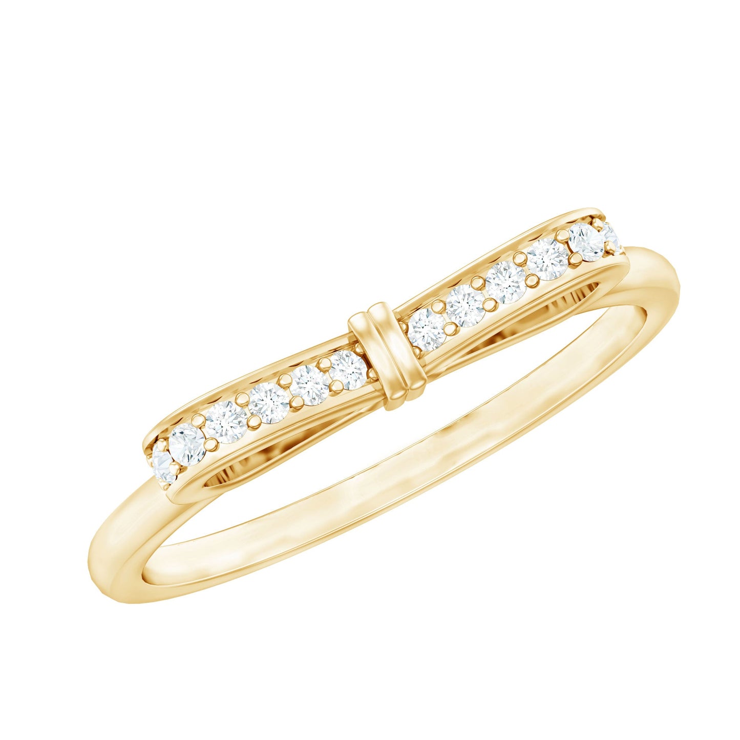 Natural Diamond Bow Promise Ring for Women