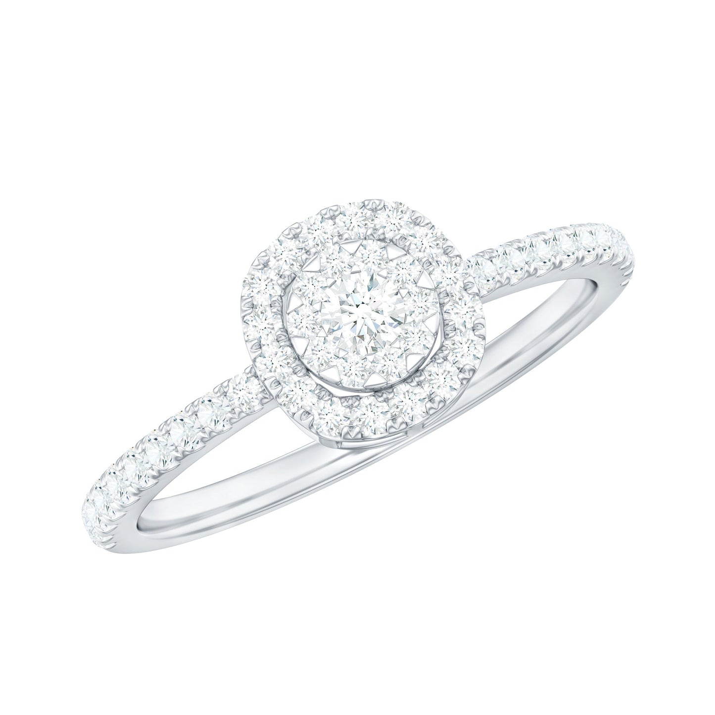 Brilliant Cut Diamond Engagement Ring in Illusion Setting
