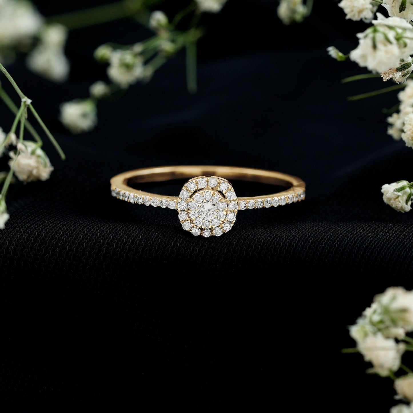 Brilliant Cut Diamond Engagement Ring in Illusion Setting