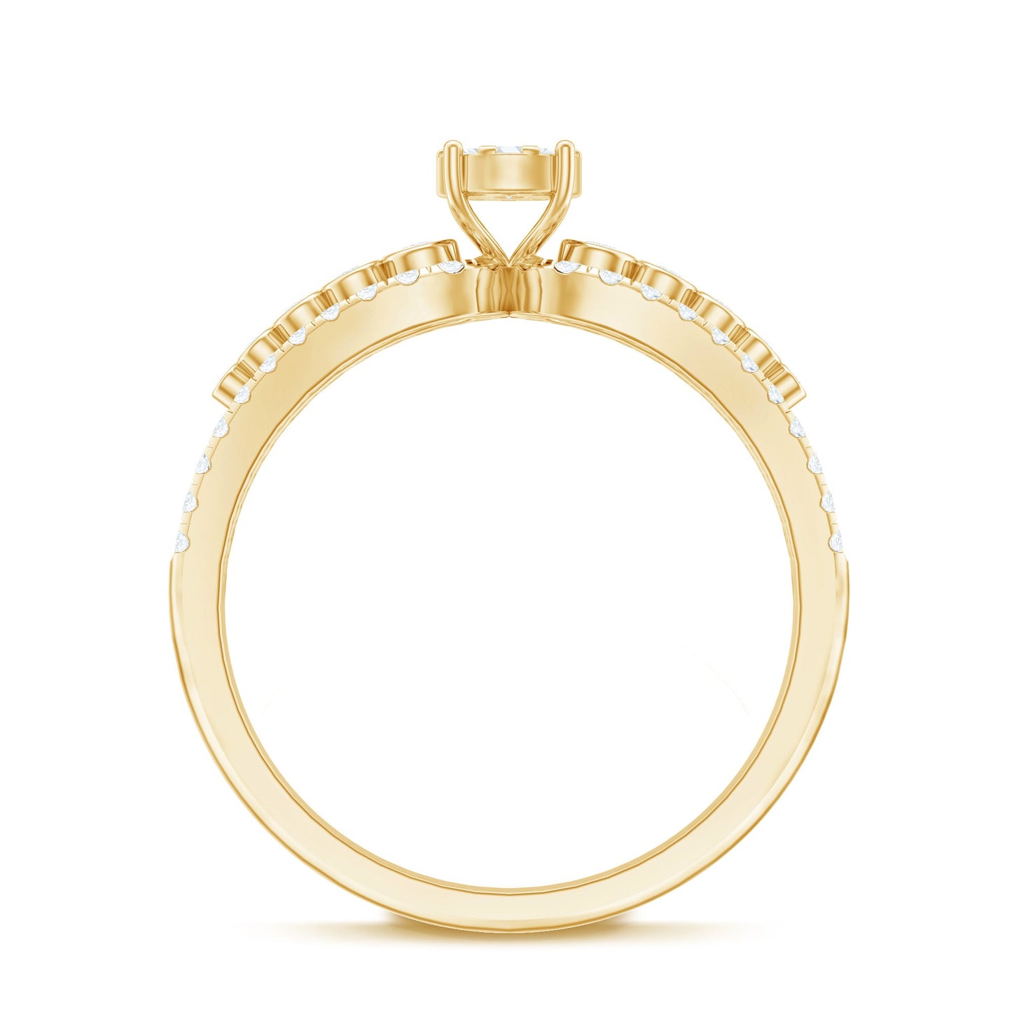 Diamond Designer Engagement Ring with Side Stones