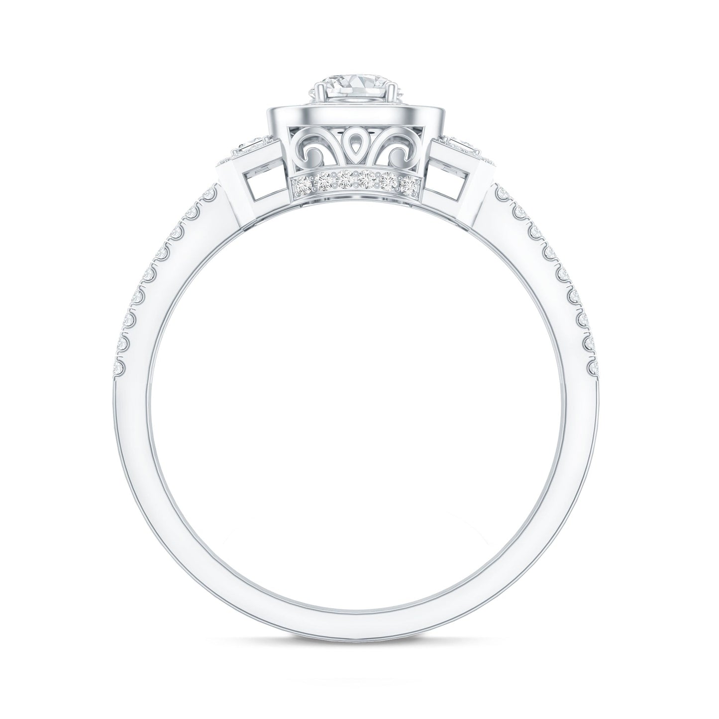 Certified Moissanite Vintage Inspired Engagement Ring