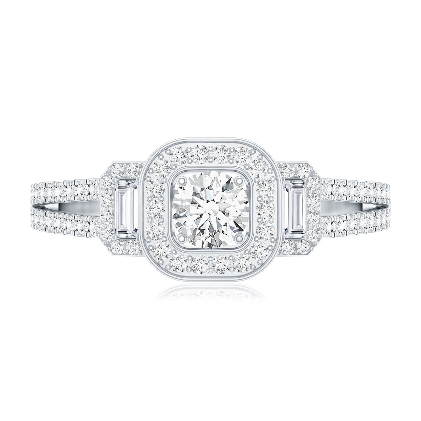 Certified Moissanite Vintage Inspired Engagement Ring