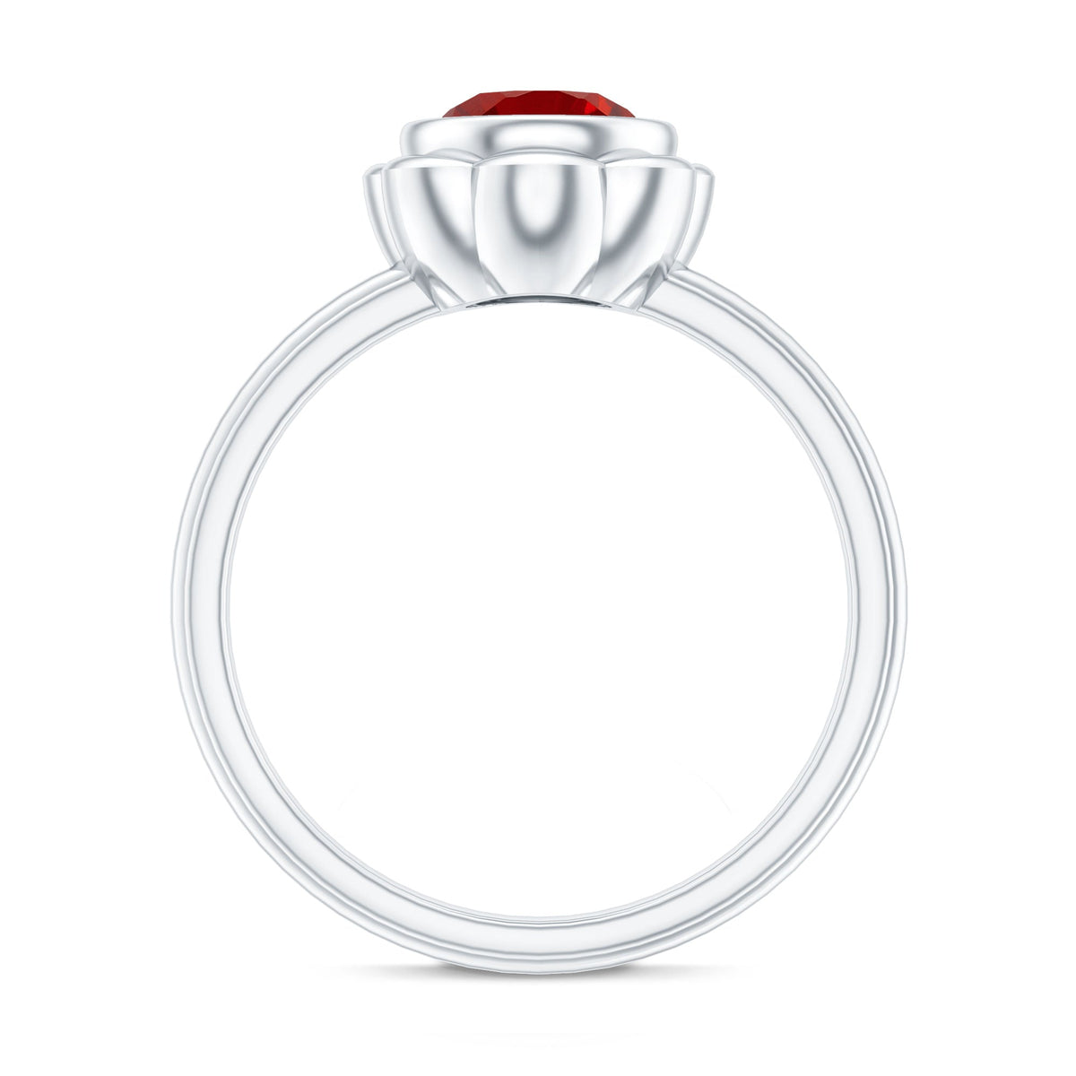 1.3 Carat Lab Grown Ruby Flower Engagement Ring