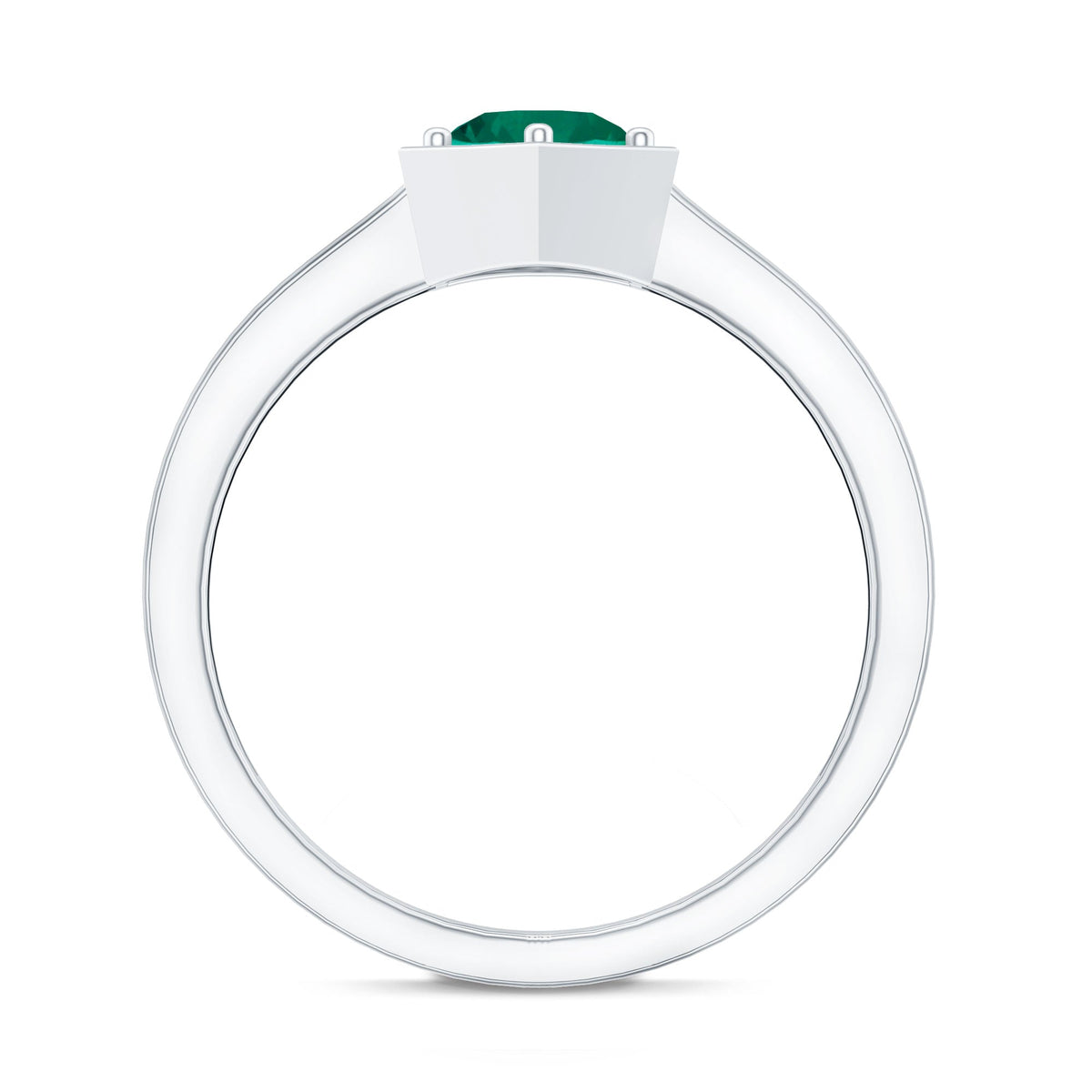 Certified 0.8 Carat Lab Created Emerald Solitaire Engagement Ring