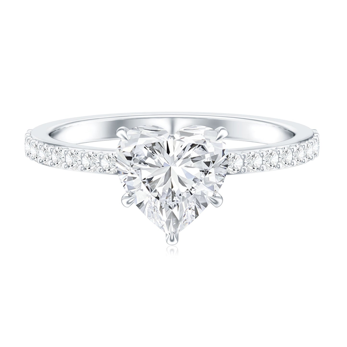 2 Carat Lab Grown Diamond Heart Engagement Ring for Her