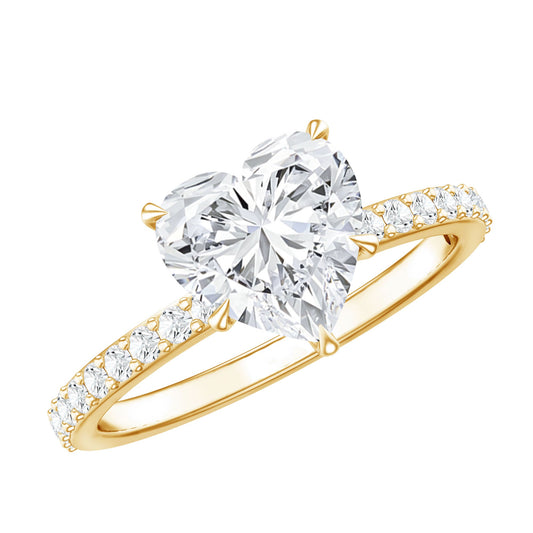 2 Carat Lab Grown Diamond Heart Engagement Ring for Her