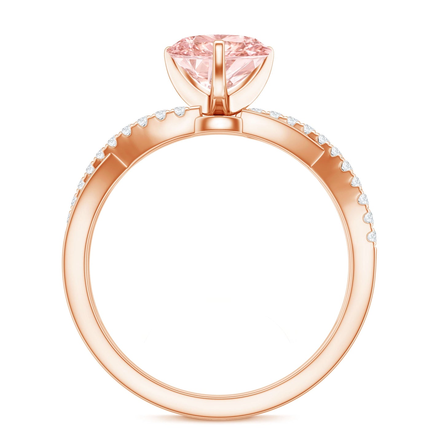 IGI Certified 1 CT Solitaire Lab Grown Pink Diamond Heart Engagement Ring