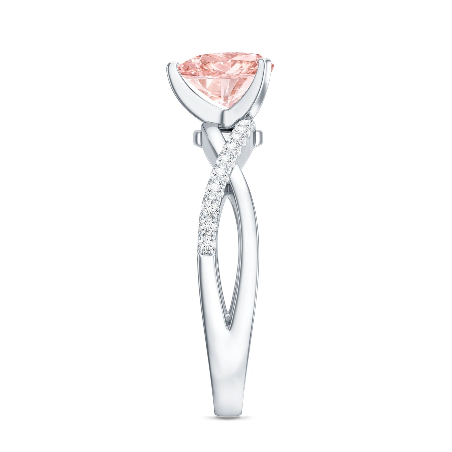 IGI Certified 1 CT Solitaire Lab Grown Pink Diamond Heart Engagement Ring