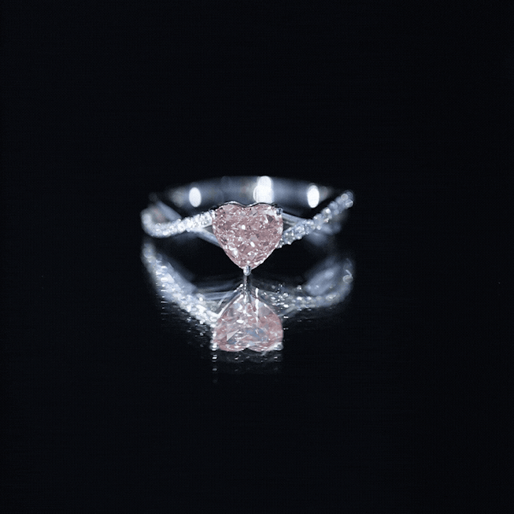 IGI Certified 1 CT Heart Shaped Lab Grown Pink Diamond Infinity Engagement Ring