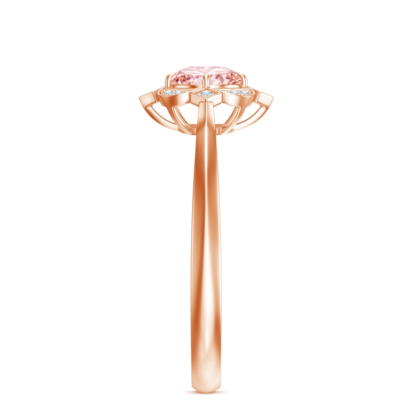 Vintage Inspired Lab Grown Pink Diamond Engagement Ring with IGI Certificate