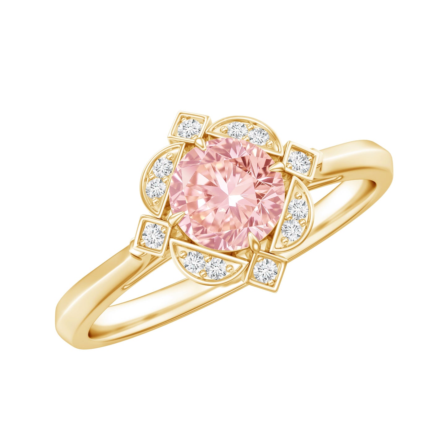 Vintage Inspired Lab Grown Pink Diamond Engagement Ring with IGI Certificate