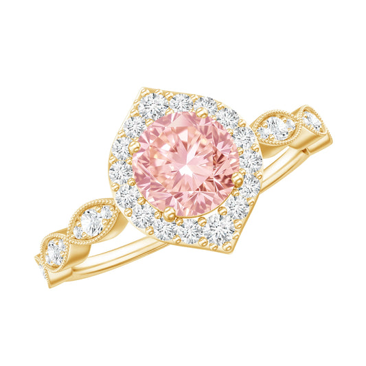 IGI Certified Lab Grown Pink White Diamond Designer Engagement Ring