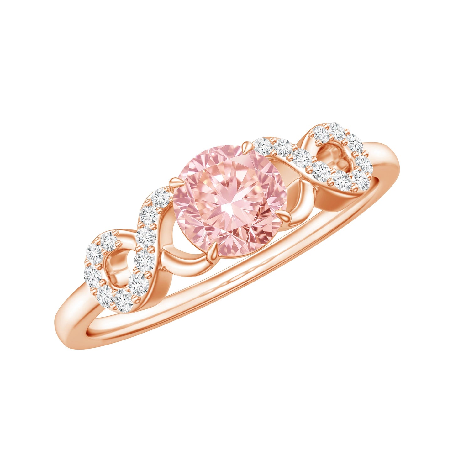 IGI Certified Lab Grown Pink Diamond Infinity Engagement Ring