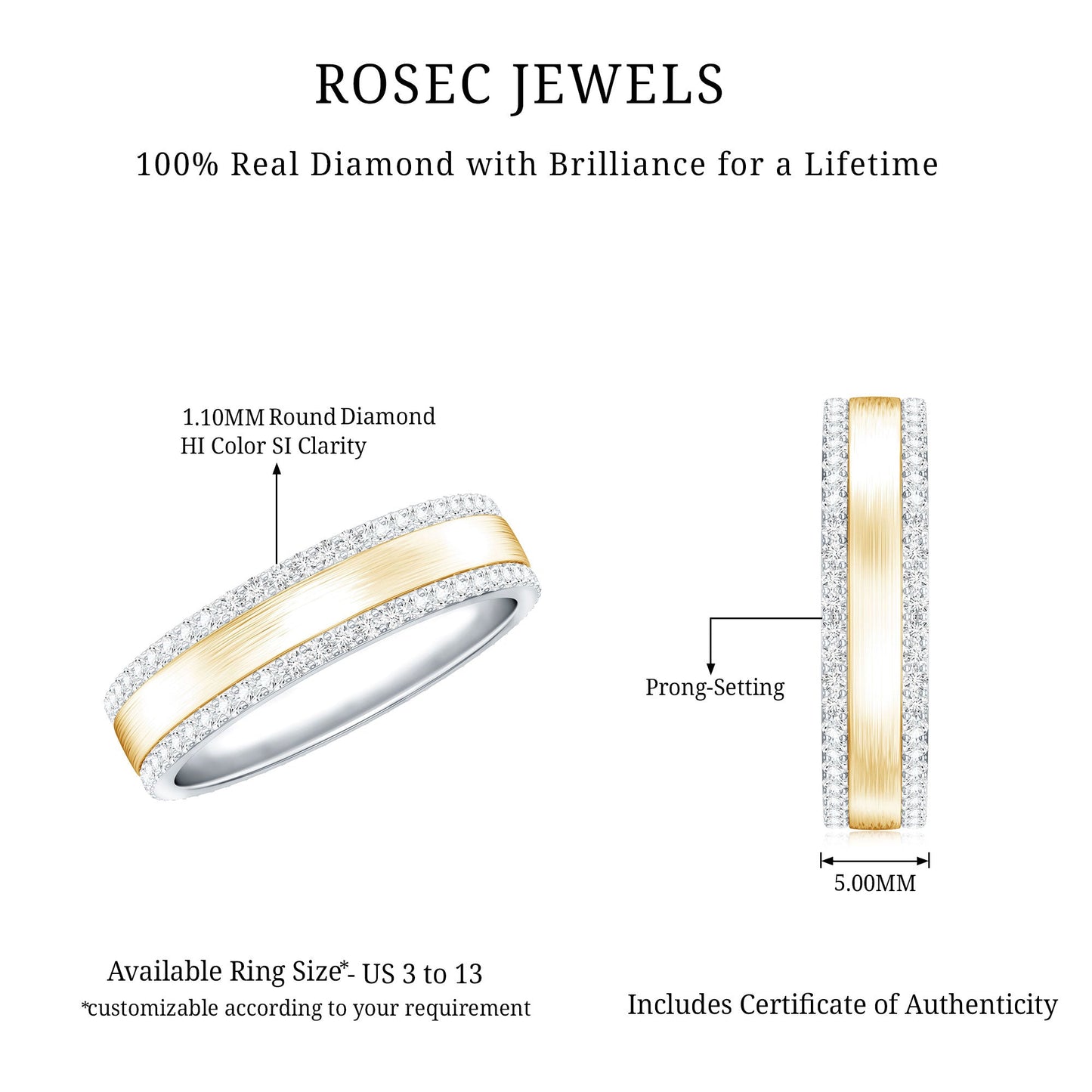 Natural Certified Diamond Wedding Band