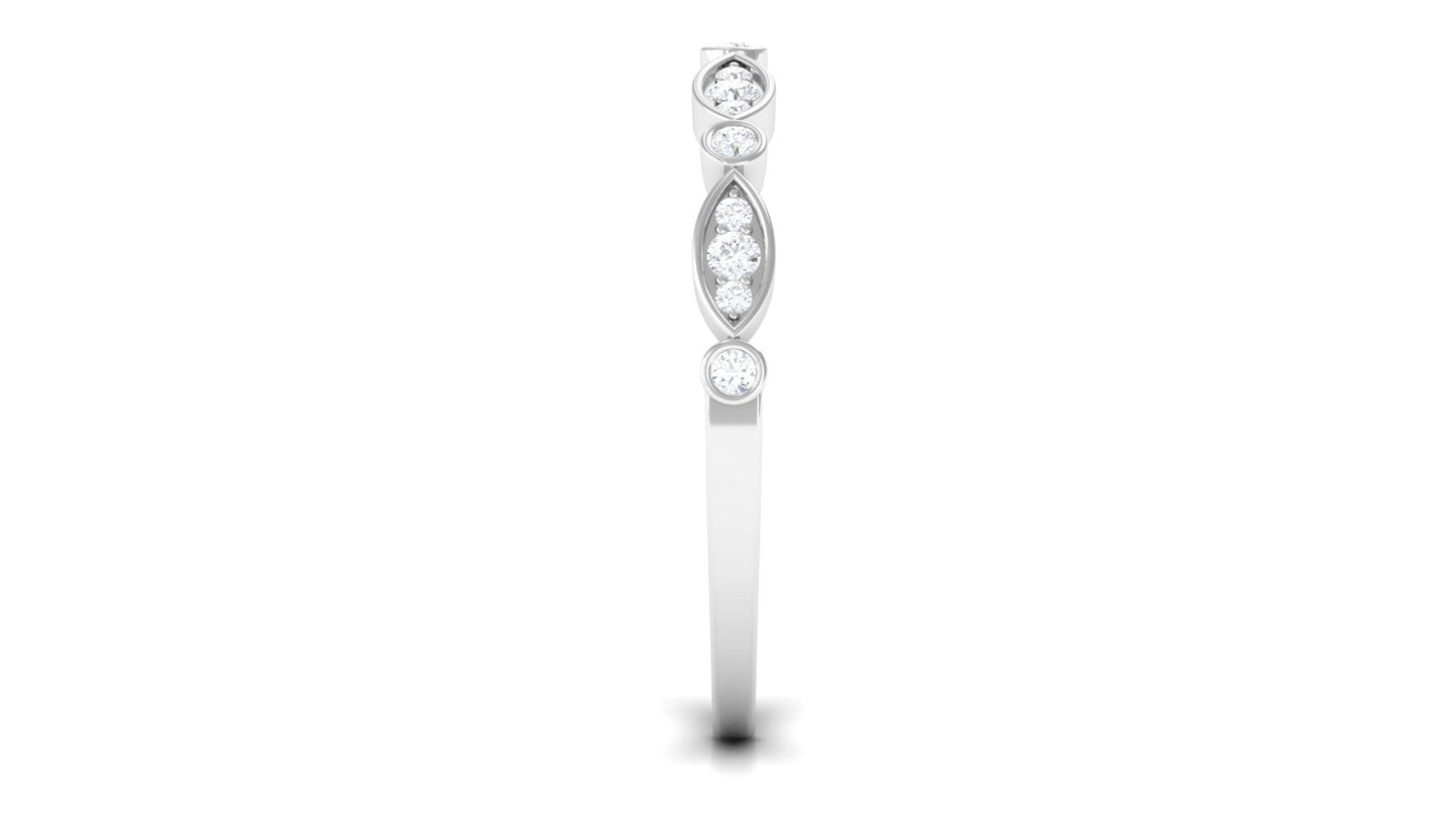 Certified Natural Diamond Half Eternity Ring for Anniversary