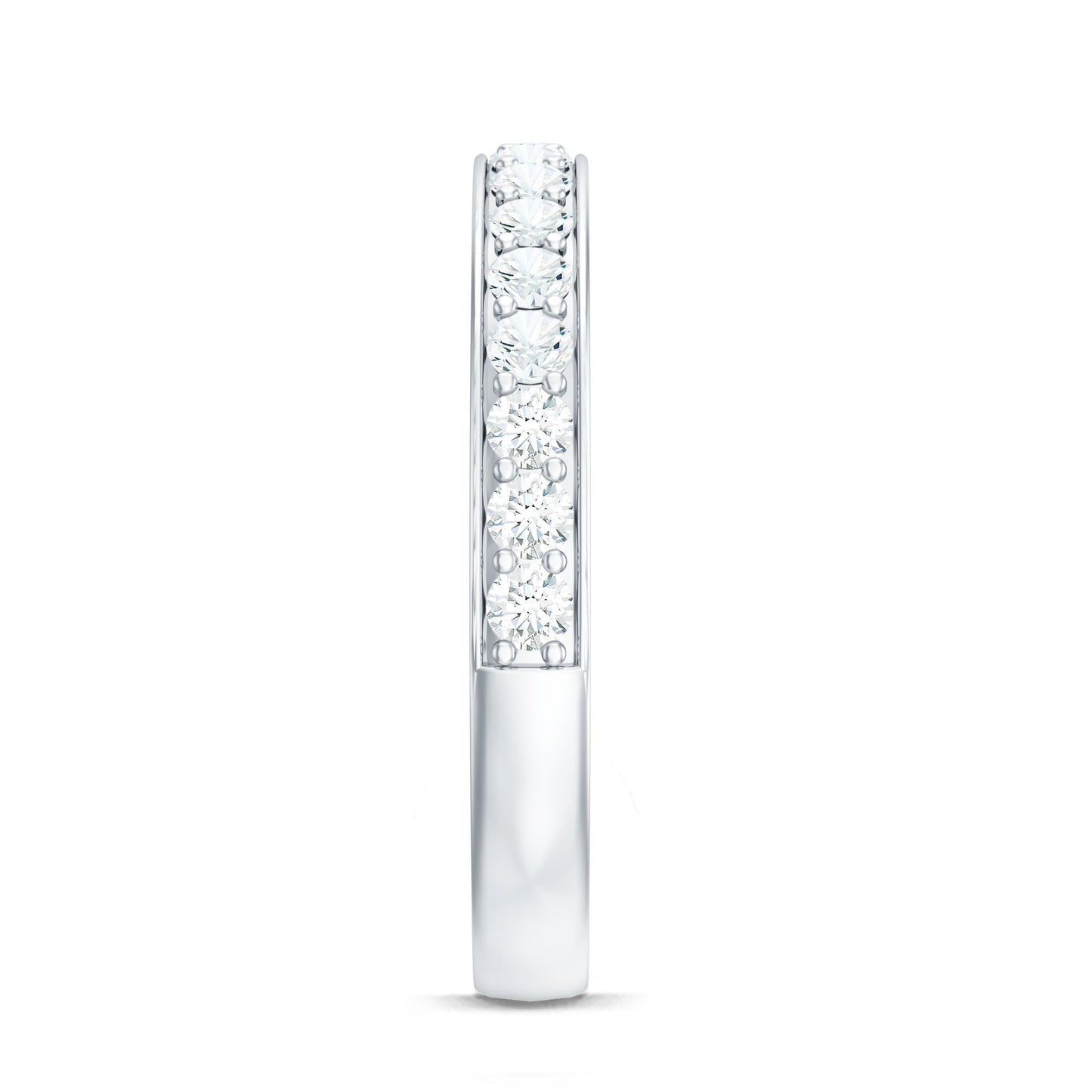 Certified Moissanite Half Eternity Ring