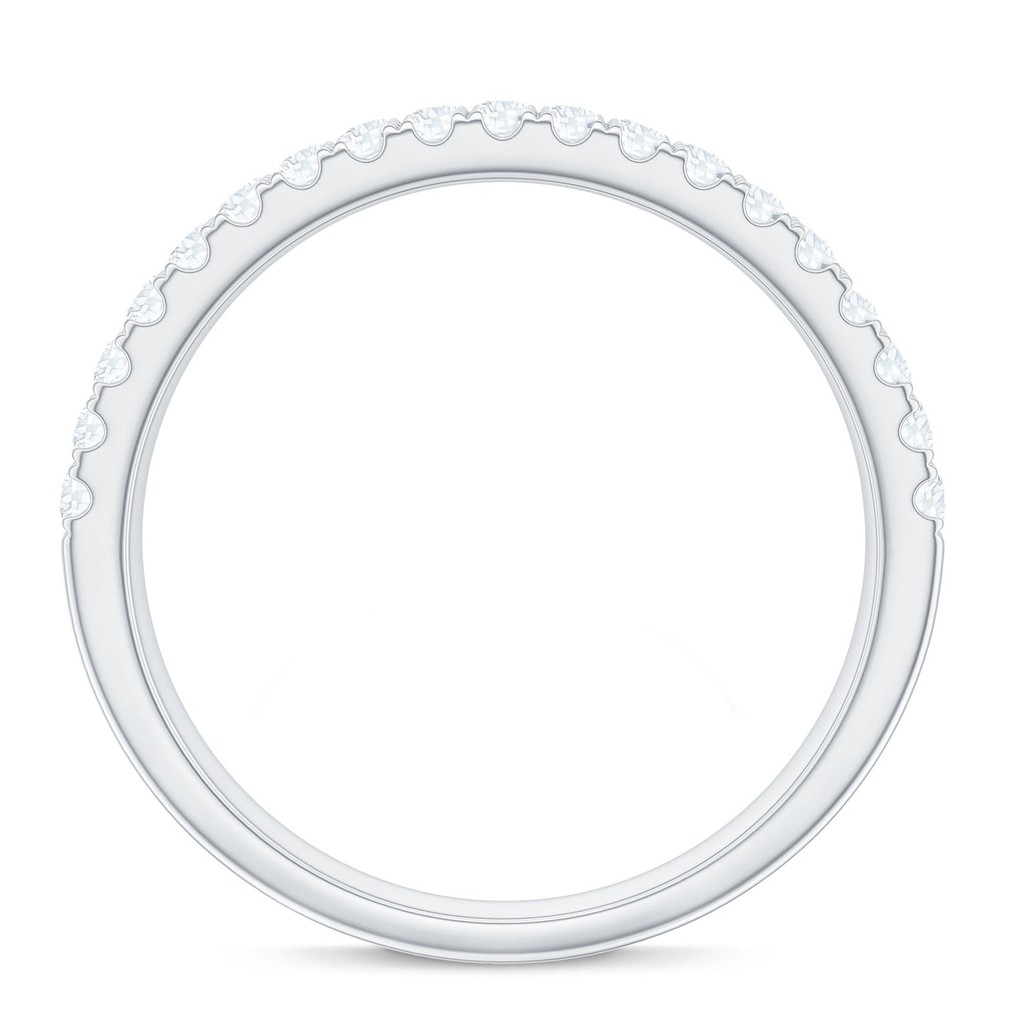 Natural Diamond Wide Half Eternity Band Ring