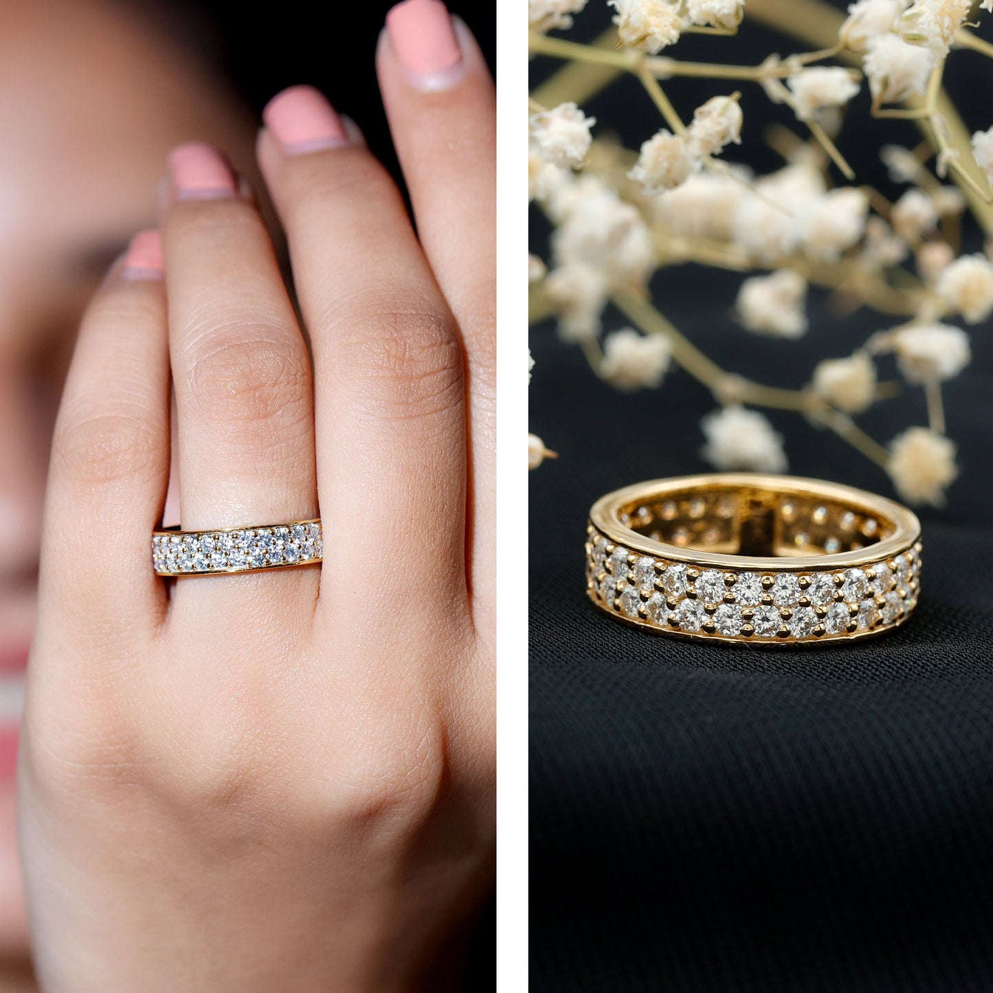 Certified Moissanite Full Eternity Wedding Band For Women