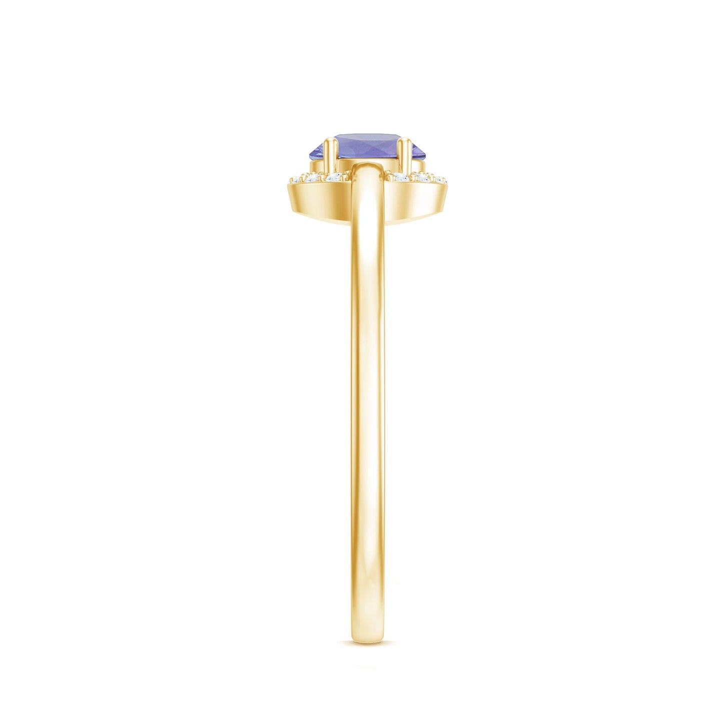 Natural Tanzanite Engagement Ring with Diamond Halo