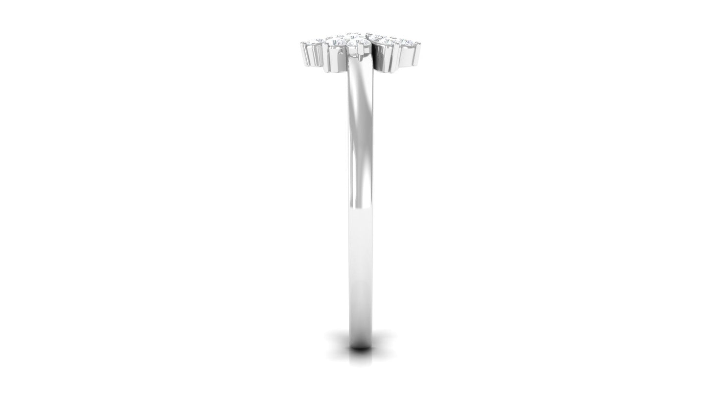 Natural Diamond Flower Promise Ring