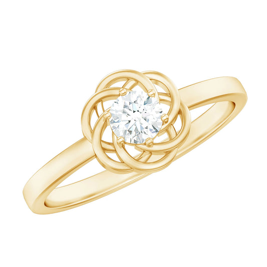 Nature Inspired Diamond Cute Promise Ring with Certificate